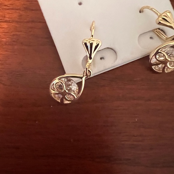 Sevil Italian Design Rose Gold Drop Earrings - Picture 3 of 7